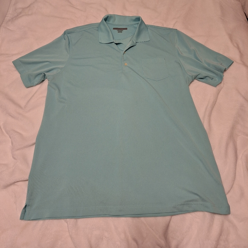 Greg Norman Performance Golf Polo XXL PlayDry Short Sleeve Light Blue